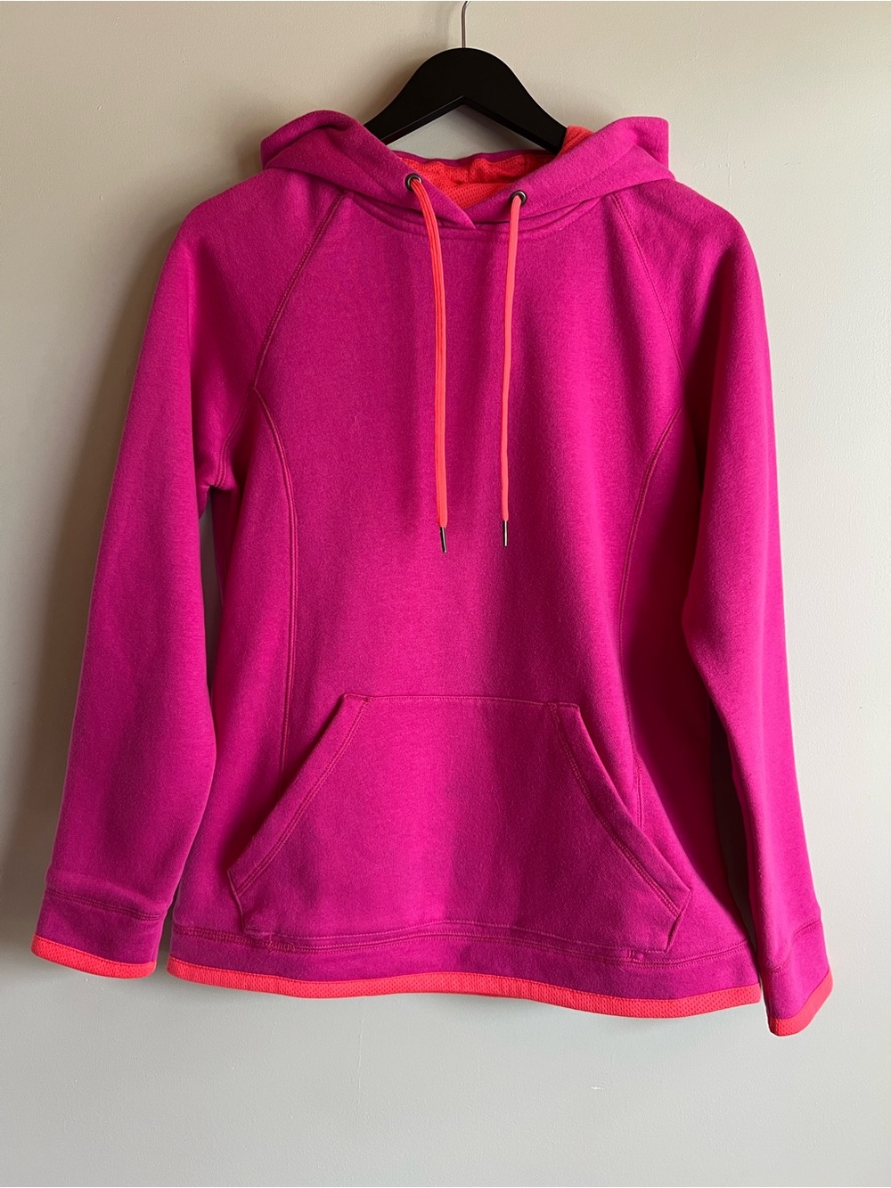 Athletic Works Hot Pink Fleece Hoodie Women’s Medium Pullover Kangaroo Pocket